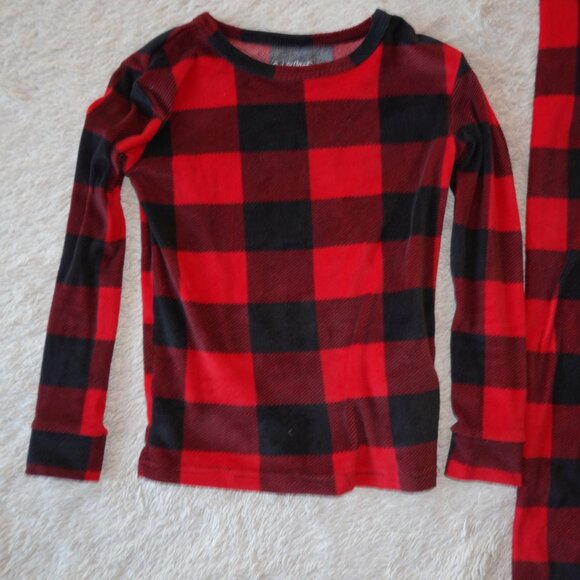 Kids Size 6 Cat & Jack Buffalo Plaid Long Sleeve Snuggly Soft Pajama Set - Picture 2 of 4